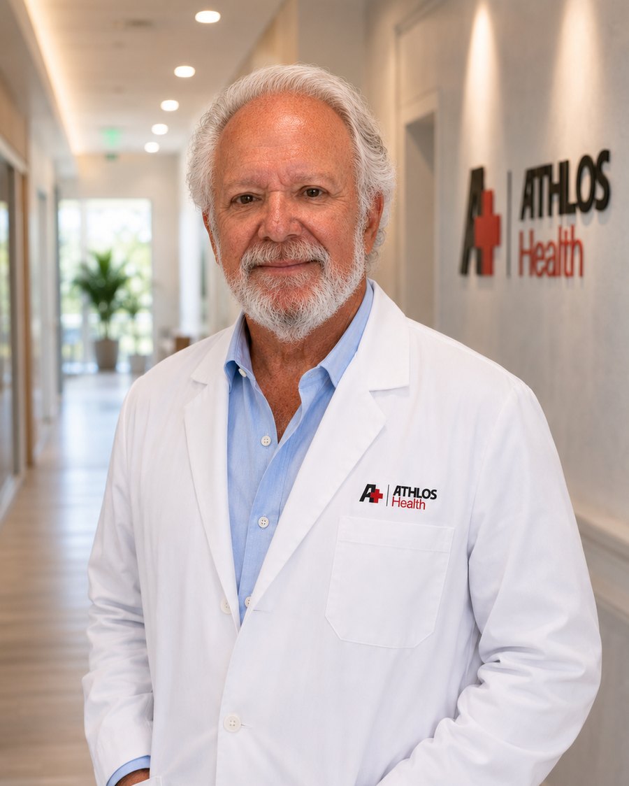 Dr. Chris Traughber, M.D., founding physician of Athlos Health, in the clinic